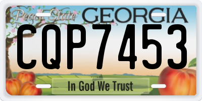 GA license plate CQP7453