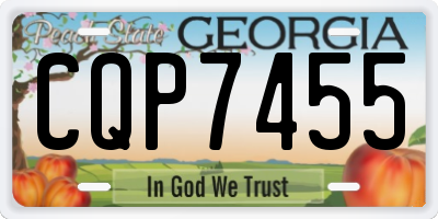 GA license plate CQP7455