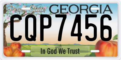 GA license plate CQP7456