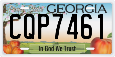 GA license plate CQP7461