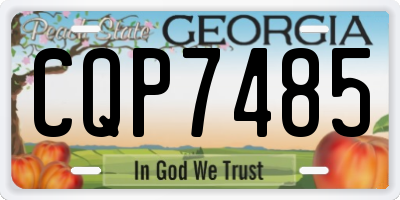 GA license plate CQP7485