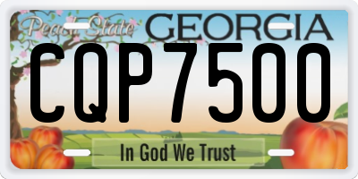 GA license plate CQP7500