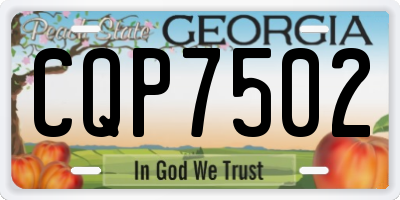 GA license plate CQP7502