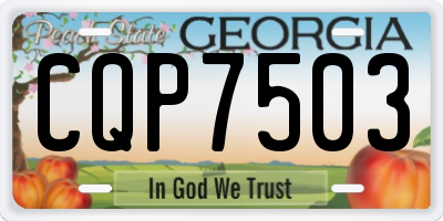 GA license plate CQP7503