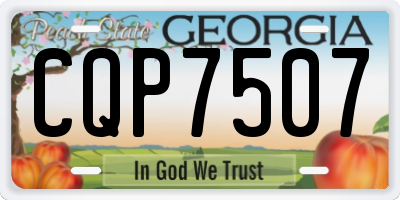 GA license plate CQP7507