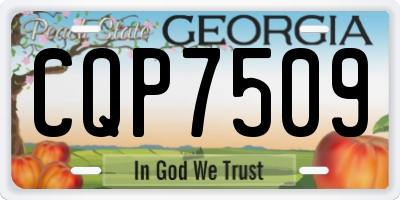 GA license plate CQP7509