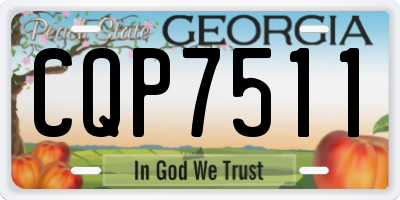 GA license plate CQP7511