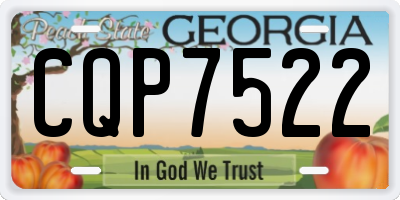 GA license plate CQP7522