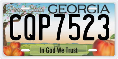 GA license plate CQP7523