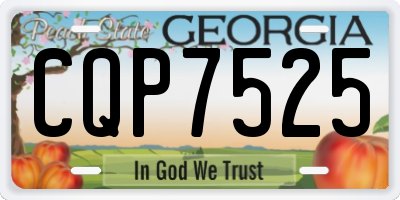 GA license plate CQP7525