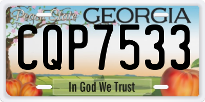 GA license plate CQP7533