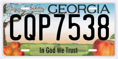 GA license plate CQP7538
