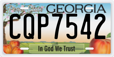 GA license plate CQP7542
