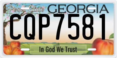 GA license plate CQP7581
