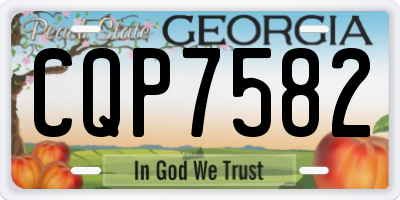 GA license plate CQP7582
