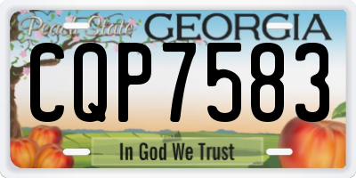 GA license plate CQP7583