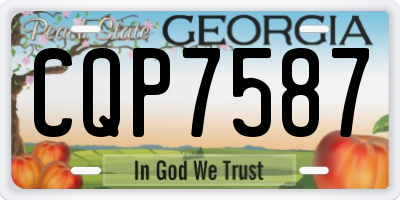 GA license plate CQP7587