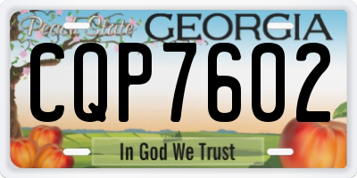 GA license plate CQP7602