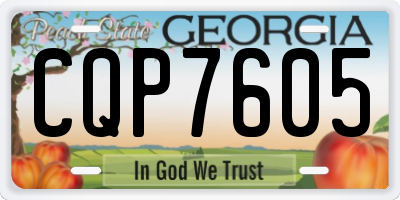 GA license plate CQP7605