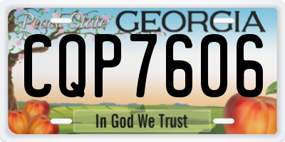 GA license plate CQP7606