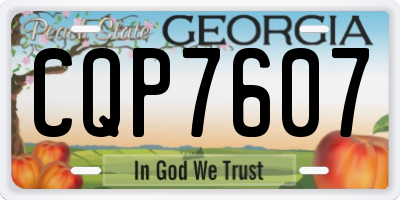 GA license plate CQP7607