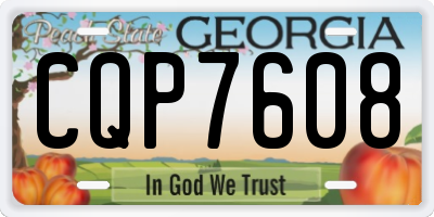 GA license plate CQP7608