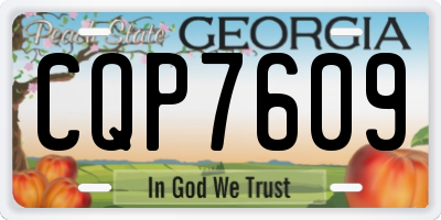 GA license plate CQP7609