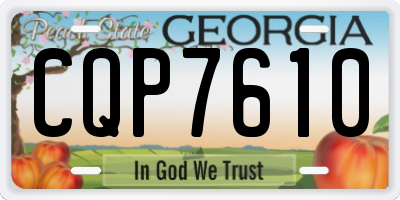 GA license plate CQP7610