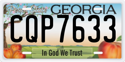 GA license plate CQP7633