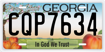 GA license plate CQP7634