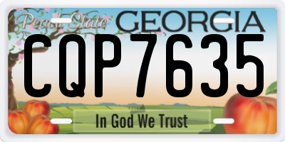GA license plate CQP7635