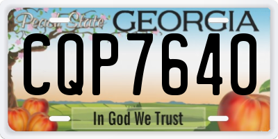 GA license plate CQP7640