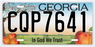 GA license plate CQP7641