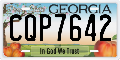 GA license plate CQP7642