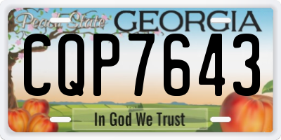 GA license plate CQP7643