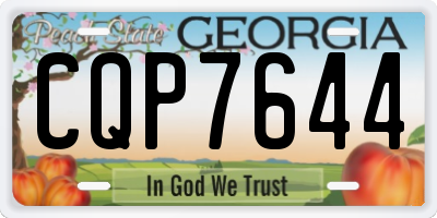 GA license plate CQP7644