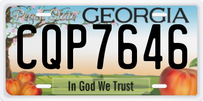 GA license plate CQP7646