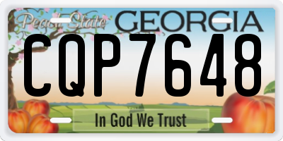 GA license plate CQP7648
