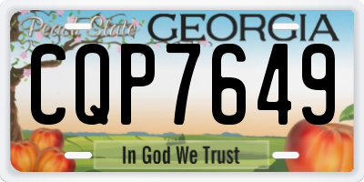 GA license plate CQP7649