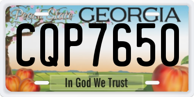 GA license plate CQP7650