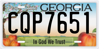 GA license plate CQP7651