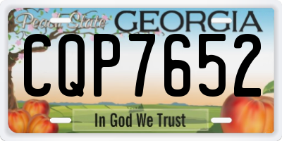 GA license plate CQP7652