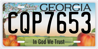 GA license plate CQP7653