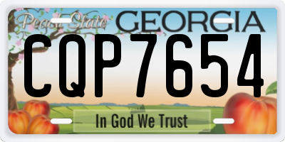 GA license plate CQP7654