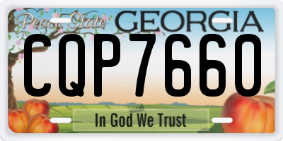 GA license plate CQP7660