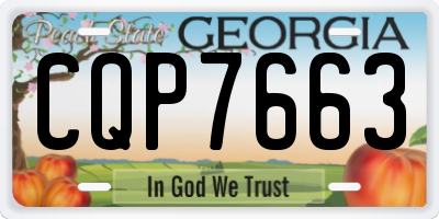 GA license plate CQP7663