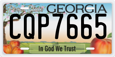 GA license plate CQP7665