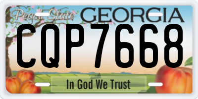 GA license plate CQP7668