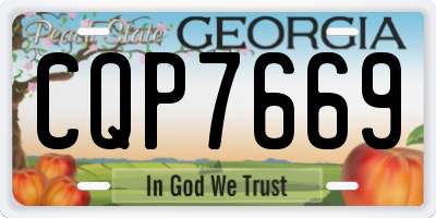 GA license plate CQP7669
