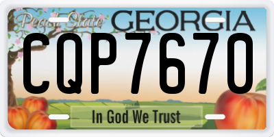 GA license plate CQP7670
